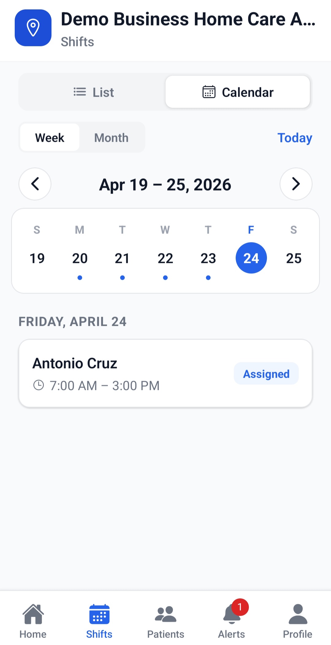 Shift calendar